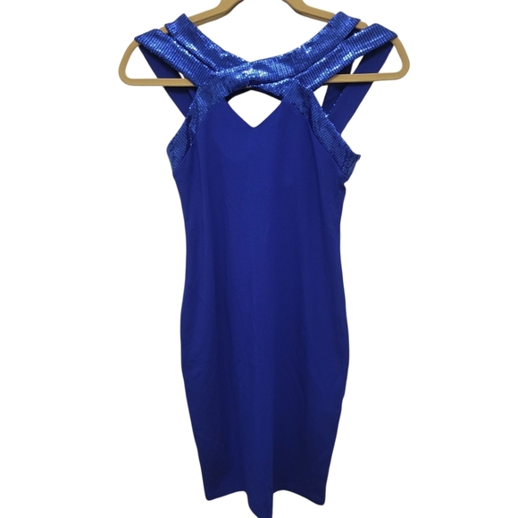 ASOS Bodycon Coquette Sequin Cutout Club Mini Dress NWT Size 6 - Picture 1 of 9